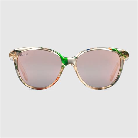 gucci floral print cat's eye sunglasses